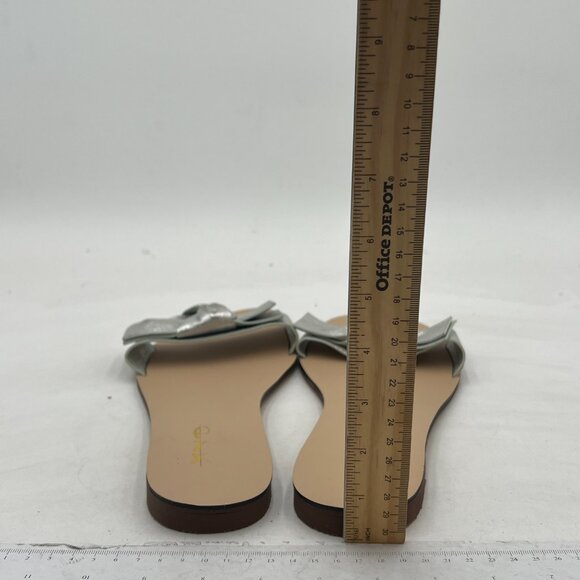 XYD Silver Cute Bows Slippers Slide Sandals Slip On Clogs Mules Open Toe Flats - Picture 4 of 7